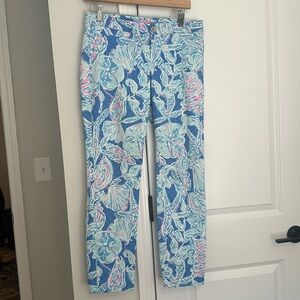 Lilly Pulitzer Kelly Ankle Pant in Into The Deep Print Size 6